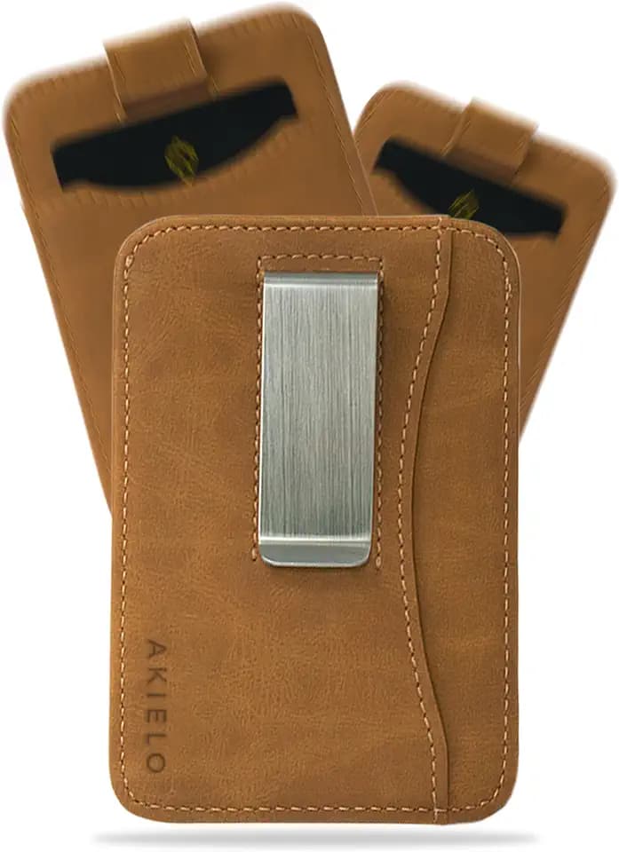 AKIELO Kartenetui mit RFID Schutz und Geschenkbox – Minimalistisch Herren Geldbörse – Kompakte und Schlanke Wallet (Charlie Kollektion)