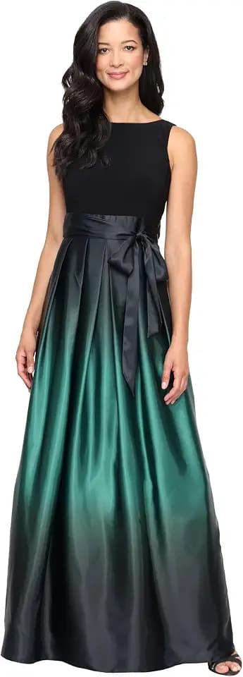 S.L. Fashions Women's Sleeveless Long Satin Mother of The Bride Dress with Pockets, Formal Party Gown