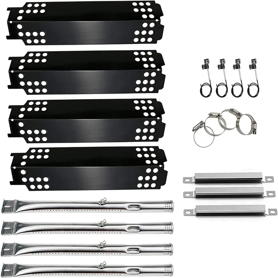Uniflasy Grill Replacement Parts for Charbroil 463436215, 463439915, 463436214, 463436213, 467300115, 463439914, 463432114 Gas Grills, Heat Plate Shield Grill Burner Carryover Tube Grill Igniter