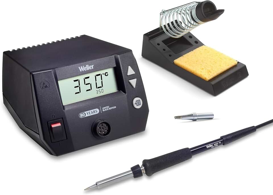 Weller WE 1010 (T0053298393) 70W/230V Digitale Lötstation, Limitierte Schwarze Edition zum 80. Jubiläum inkl. Geschenk-Lötspitze