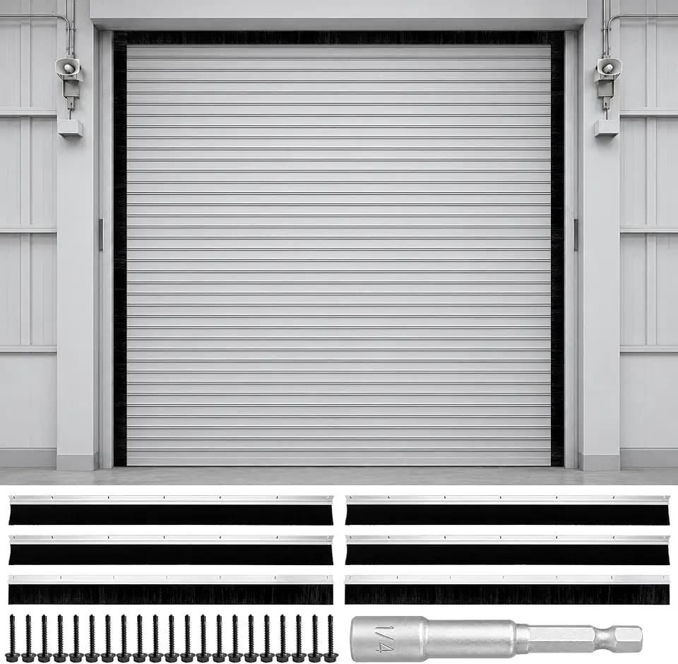 Garage Door Brush Seal Kit, 8x8ft Roll-Up Door Brush Seal