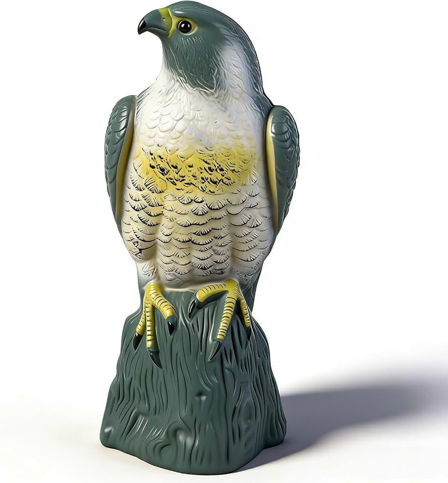 Hausse Scarecrow Eagle Fake Hawk Decoy Statue Scare Birds Away, Plastic Deterrents, Garden Protectors Bird Repellent, Nature Enemy Bird Repellent for Outdoor Garden Yard