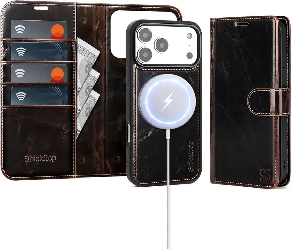 Shieldtop for MagSafe iPhone 18 Pro Max / 17 Pro Max Wallet Case,(Coffee)