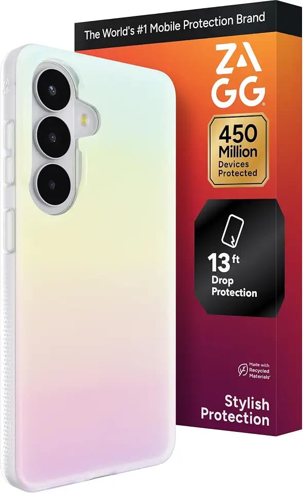 ZAGG Milan Samsung Galaxy S26 Case - Iridescent, Slim Protective Phone Cover, 13ft Drop Protection, Graphene Infused Durable Stylish Design, Impact Resistant Lightweight Case
