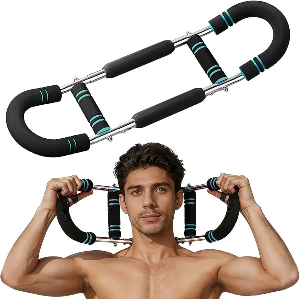 Twister Armtrainer, Verstellbares Brust Trainingsgerät & Muscle fit Gerät (30-50 kg), 3 Stufen Portable Power Twister Stange mit Abnehmbarem Design für Home Gym, Büro & Reise