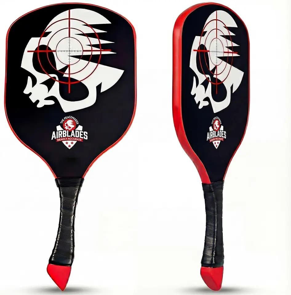 Peacemaker Pickleball Paddle – USAPA Approved, T700 Carbon Fiber, Patented Slopehandle, Honeycomb Core, Friction Paint, Edgeless Design, Thermoformed, Deluxe Carry Case