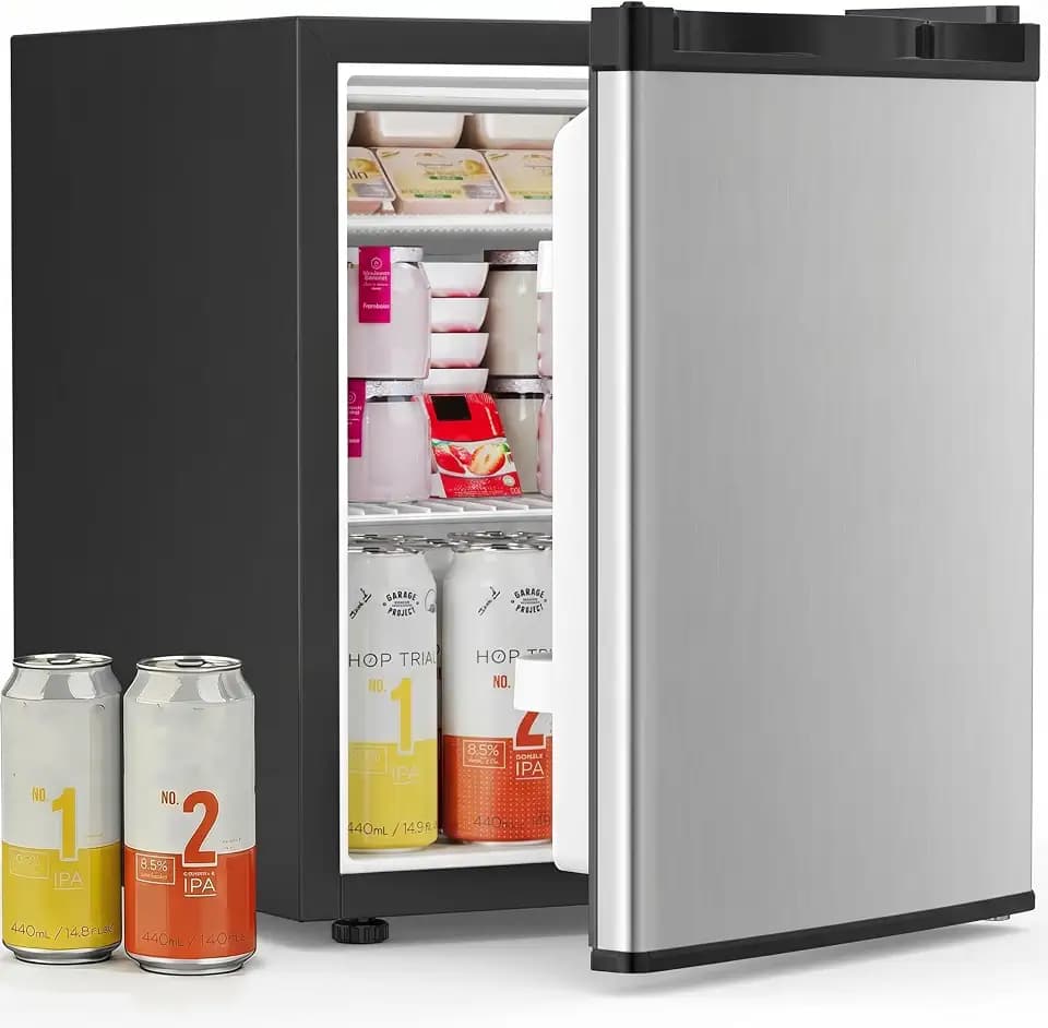 Antarctic Star 1.6 cu.ft Mini Fridge with Freezer, Silver