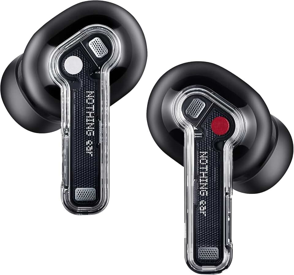 Nothing Ear Wireless Earbuds Bluetooth, 45dB Hybrid Smart ANC Earbuds, 11mm Deep Bass Boost, Hi-Res Audio with LDAC & LHDC 5.0, 6 Mics Call, 40.5H Playtime with Fast Charging Case, ChatGPT Supported
