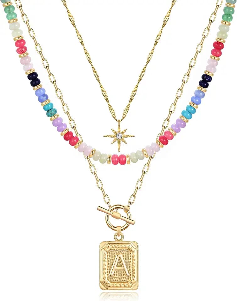 MJartoria Layered Initial Necklaces for Women