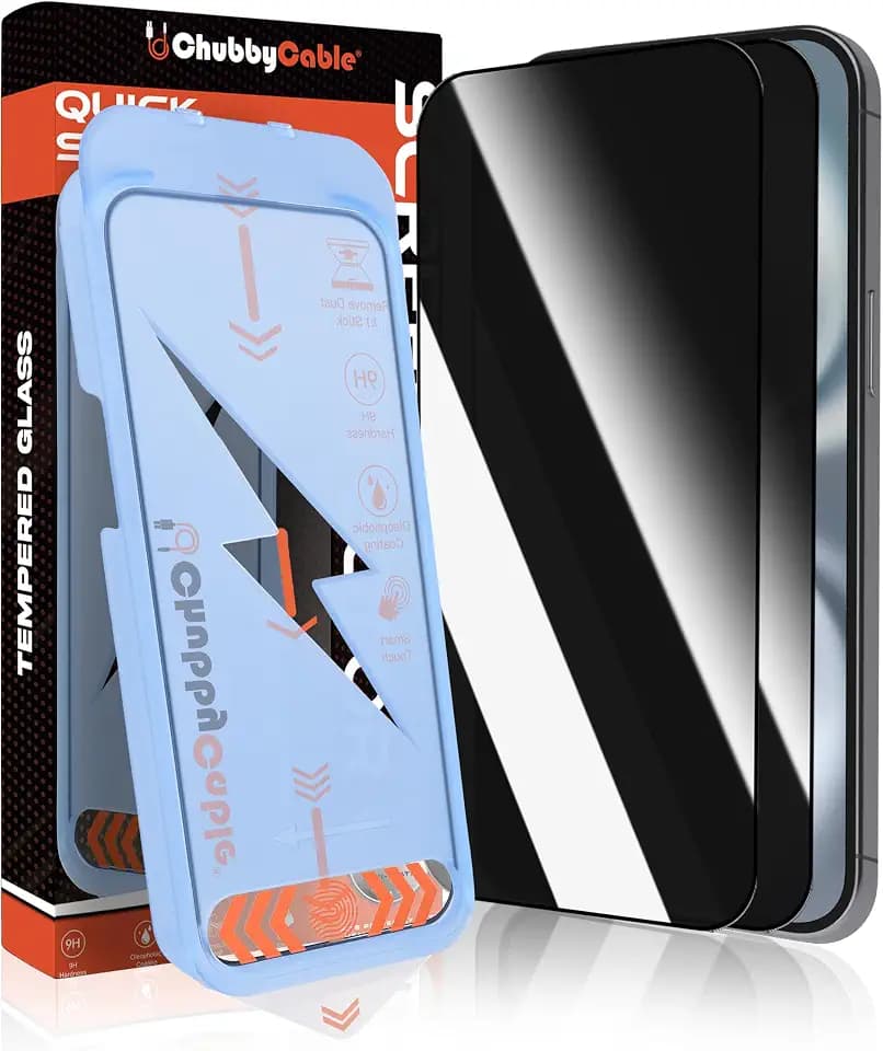 chubbycable Privacy Screen Protector for iPhone 14 Pro Max, 2 Pack