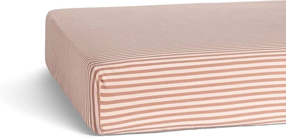 Parker Baby Co. Fitted Crib Sheet for Standard Mattress - Rosewood Stripe