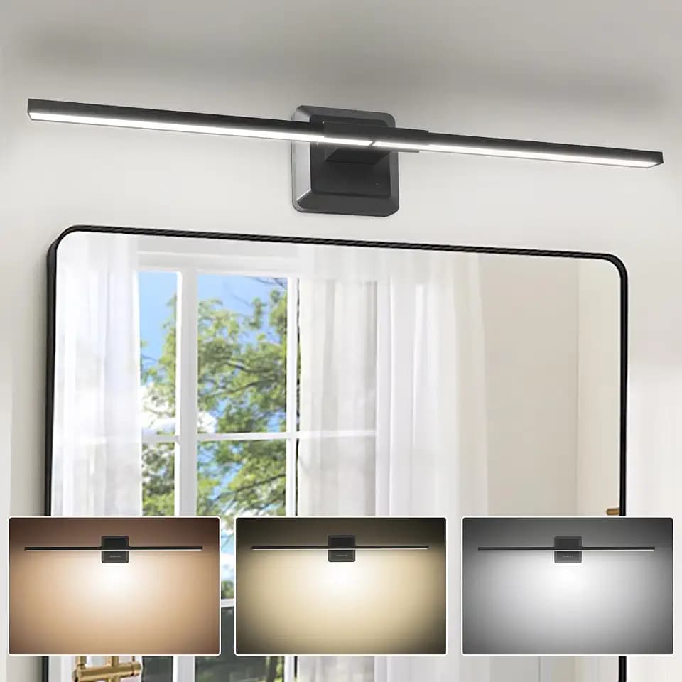 KELIVMI 15.7 inch Vanity Lights for Bathroom, 12W Dimmable Bathroom Lighting fixtures Over Mirror, 3CCT Modern Bathroom Light fixtures, All Aluminum.