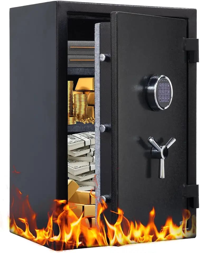 2.5 Cu.ft Fireproof Home Safe Box, Electronic Keypad 2 Removable Shelf