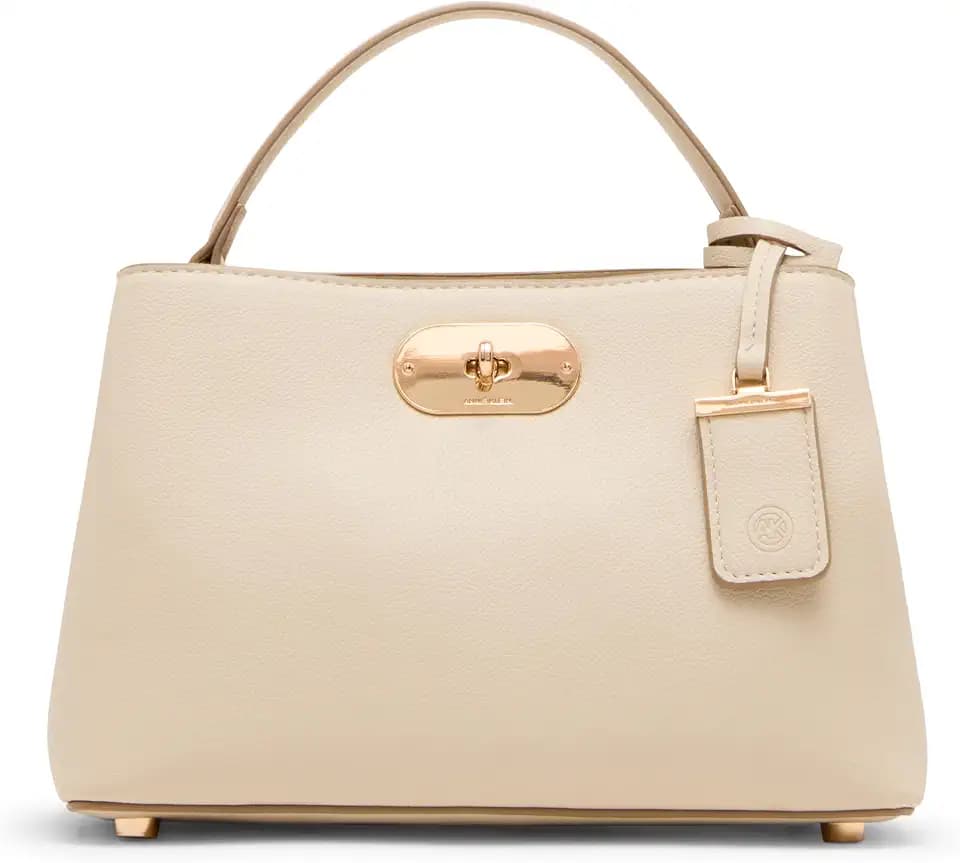 Anne Klein Women's Small Oval Turnlock Top Handle with Convertible Strap