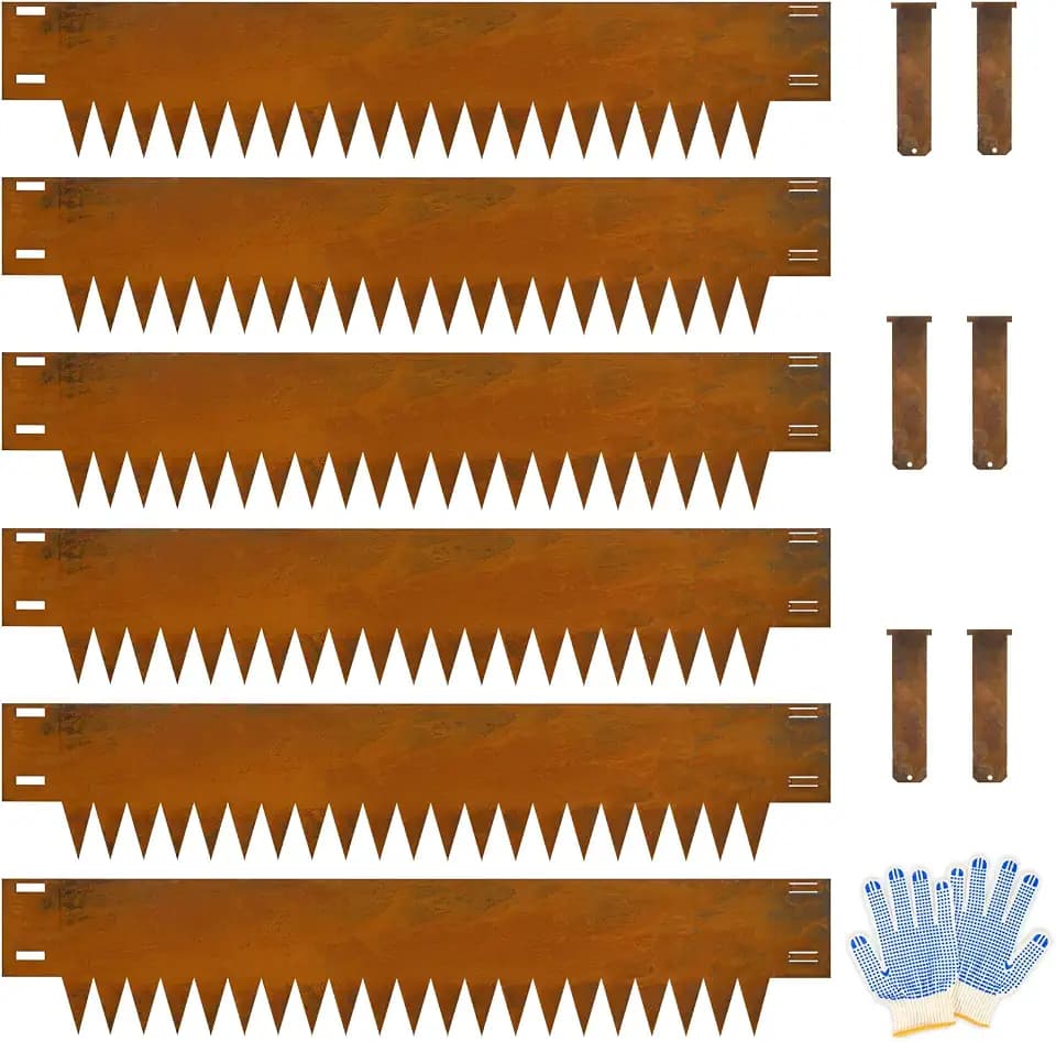 Co rten Steel Landscape Edging 10 Inch, Pre-Rusted 6 Packs