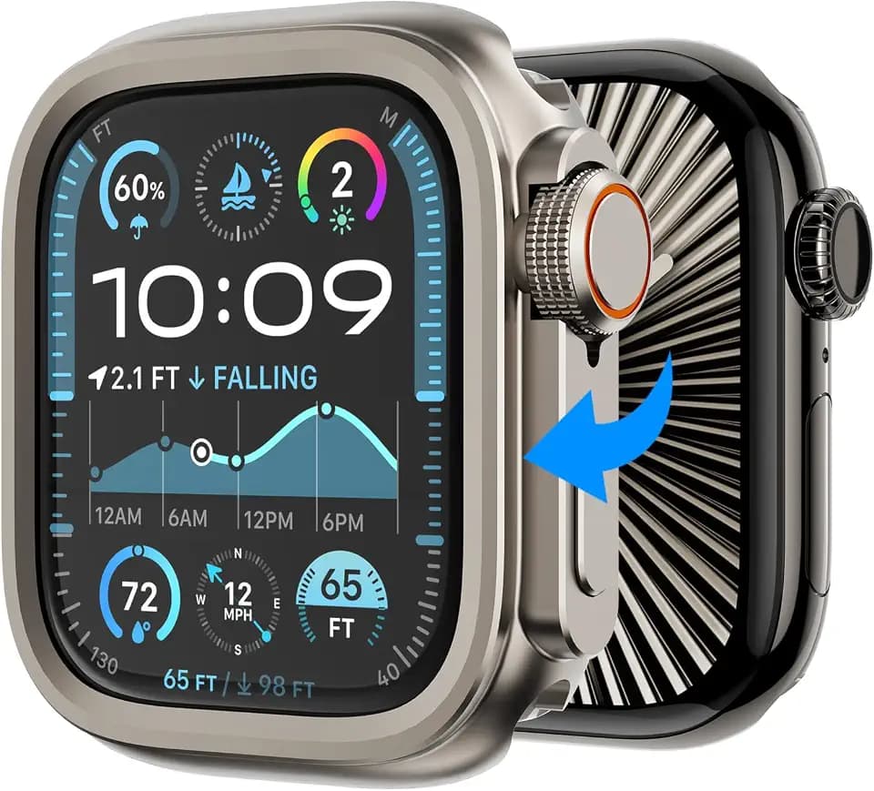 KADES 3-in-1 Metal Case Compatible for Apple Watch Series 6/5/4/SE 44mm