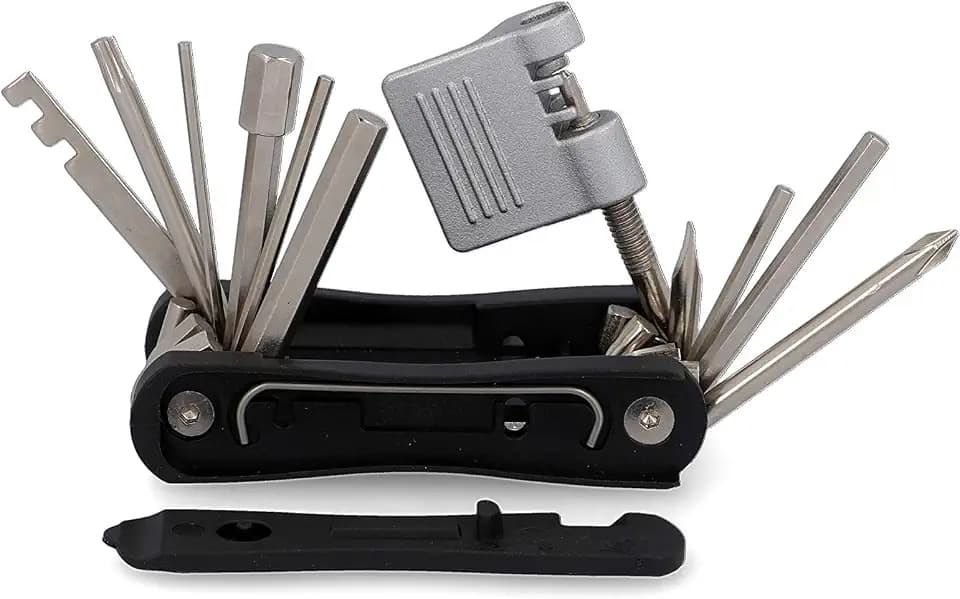 FISCHER 50405 Multifunktionswerkzeug E-Bike 15 teilig | Multitool | Werkzeuge für E-Bikes | Reparatur Set | Fahrradwerkzeug | Werkzeugset