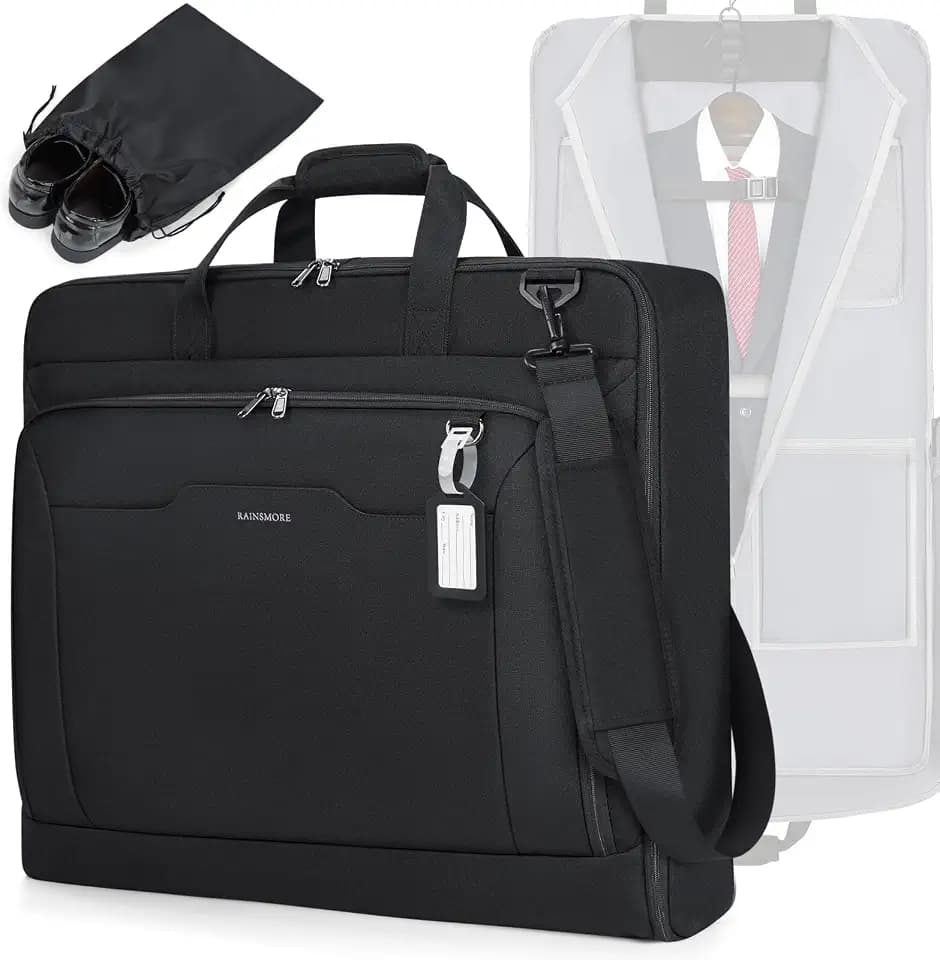 RAINSMORE Garment Bags for Travel, Carry On Suit Bag, Hanging Clothes, Men