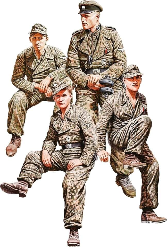 Miniart 53015 1:35 Figuren Set Deutsche Panzer Besatzung. Fran.44 (4) RK - originalgetreue Nachbildung, Modellbau, Plastik Bausatz, Basteln, Hobby, Kleben, Modellbausatz, Zusammenbauen, unlackiert