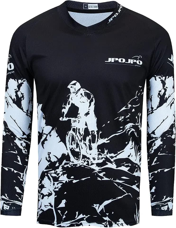 Men's Mountain Bike Jersey Long Sleeve Off-Road Clothing Downhill&Motocross Shirts Breathable/Moisture-Wicking Tops