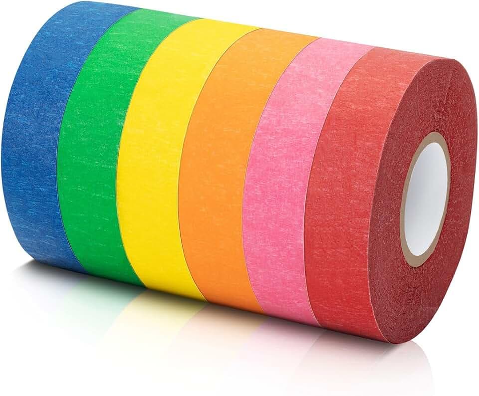 Mr. Pen- Colored Masking Tape, 0.6" x 15 Yards, 6 Pack