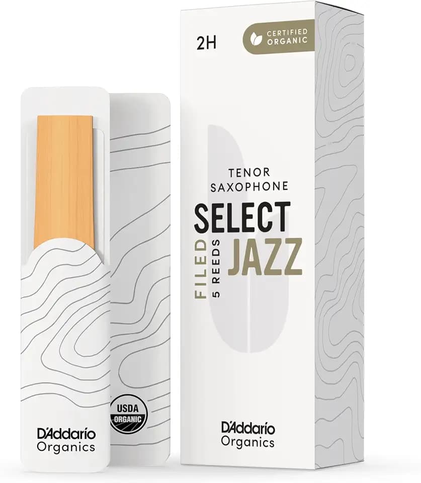 D'Addario Organic Select Jazz Filed Tenor Sax Reeds 2 Hard, 5-Pack