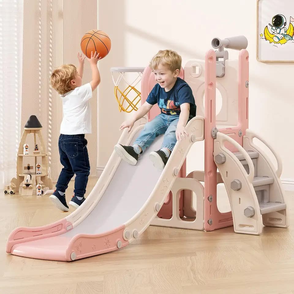 Babytronic 6-in-1 Toddler Slide for Kids 1-3, Baby Indoor Climber Playset
