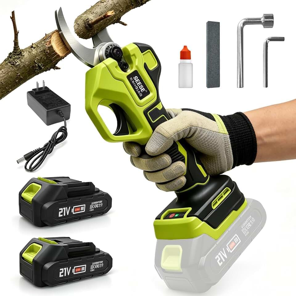 SEESE Cordless Electric Pruning Shears: 1.26" Cutting Handheld Pruner