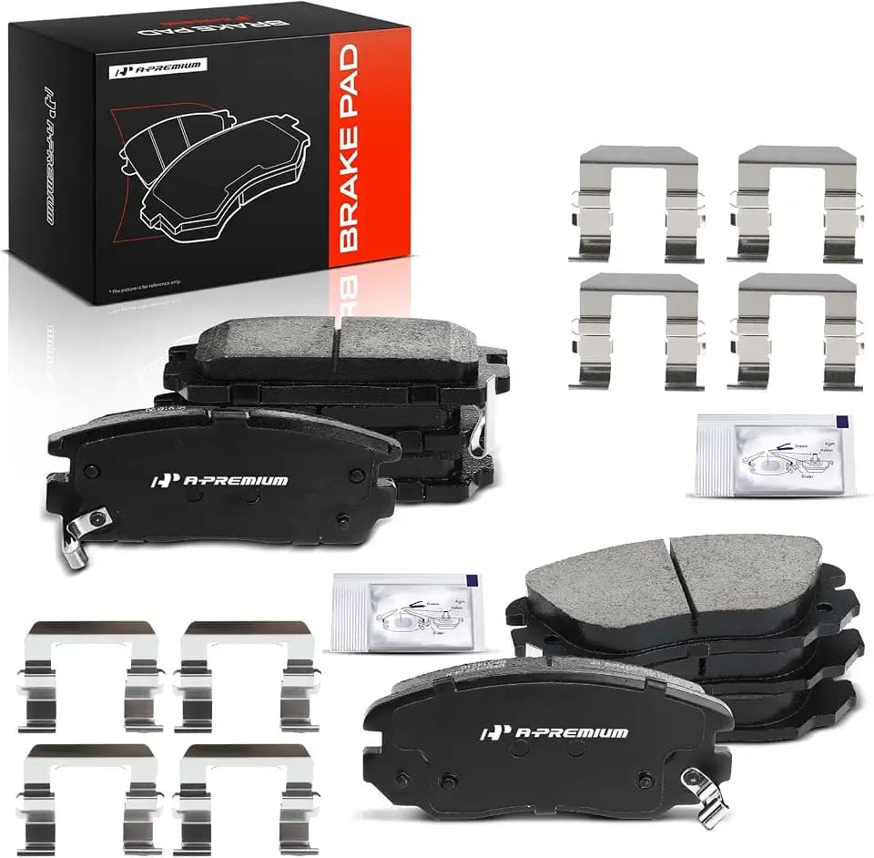 A-Premium Front and Rear Ceramic Brake Pads Compatible with Chevy & GMC