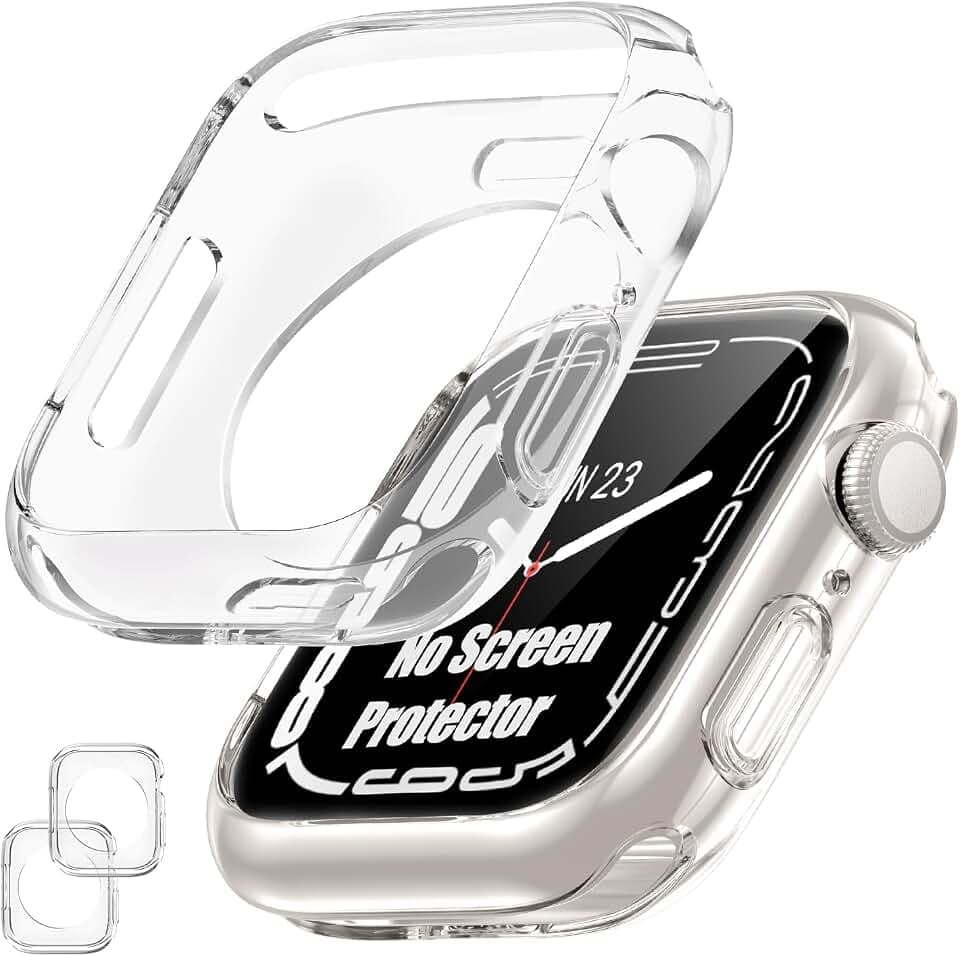 [2 Pack] Bumper Case for Apple Watch Series 11/10 46mm, Clear