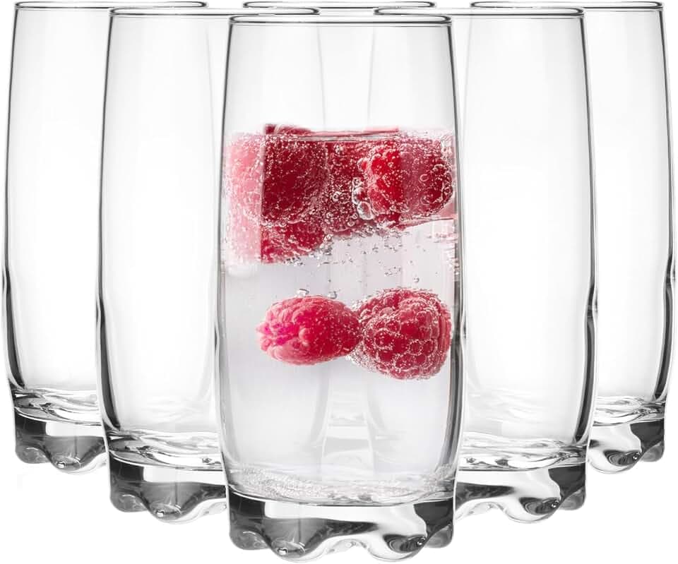 Glasmark Krosno Gläser 6er Set 0,35 Liter Cocktailgläser Cocktail Trinkgläser Wassergläser Spülmaschinenfest Kindergläser Glasses Kleine Gläser Saftgläser 6 x 350 ML