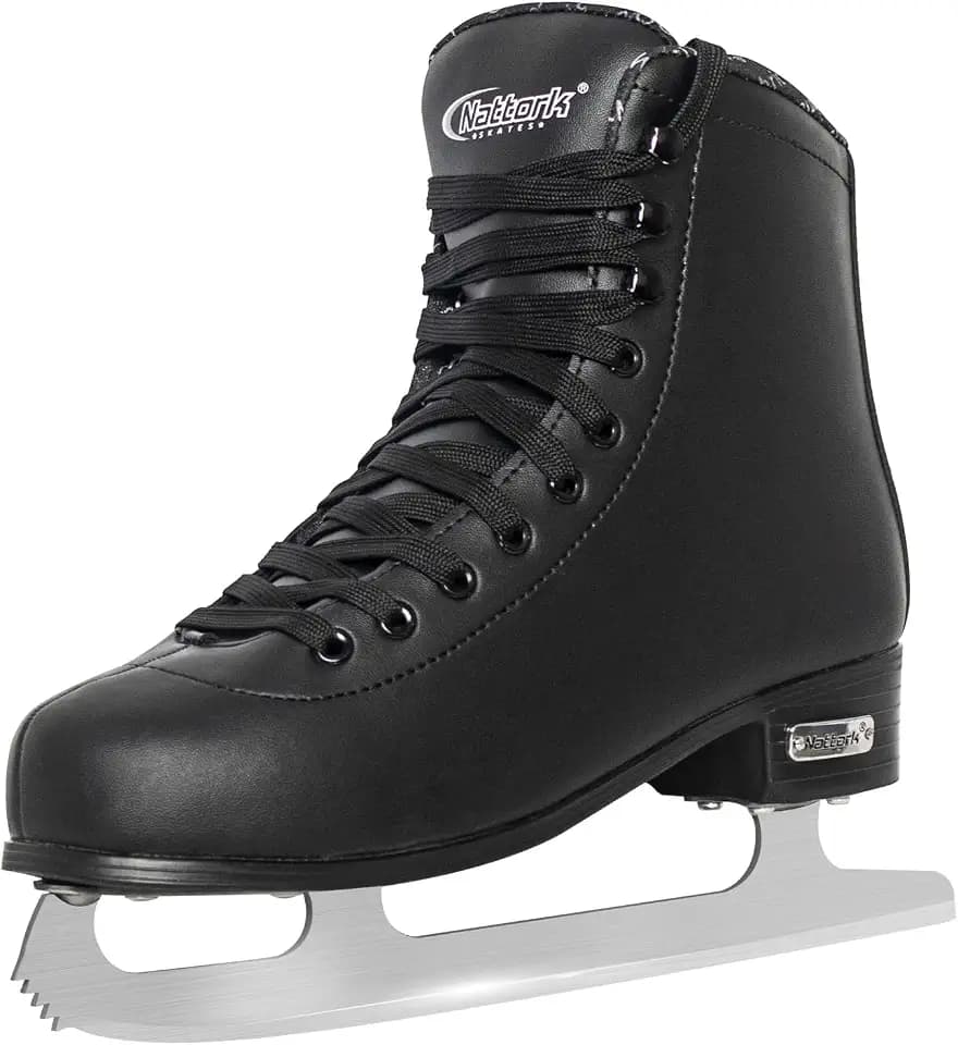 Nattork Figure Skates Excellence Stainless Steel Blades Ice Figure Skating with Enhanced Support Strength Performance and Ultimate Comfort for Youth and Adult