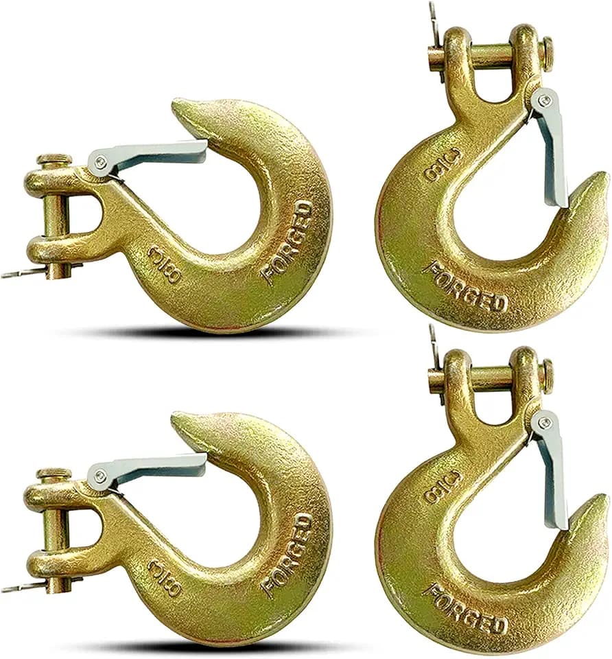 V‑chen 3/8" Clevis Slip Hook with Safety Latch, 4‑Pack Chain Hooks