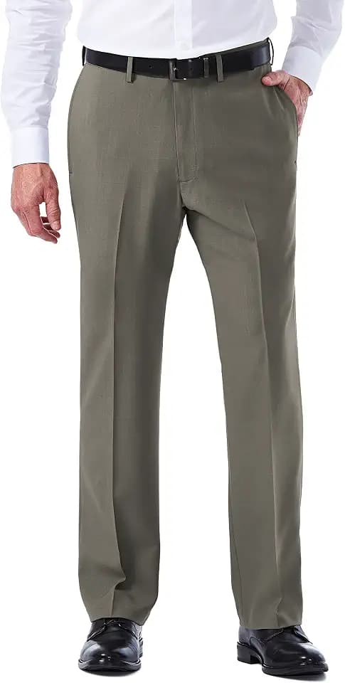 Haggar Men's E-CLO Repreve Stria Flat Front Dress Pant