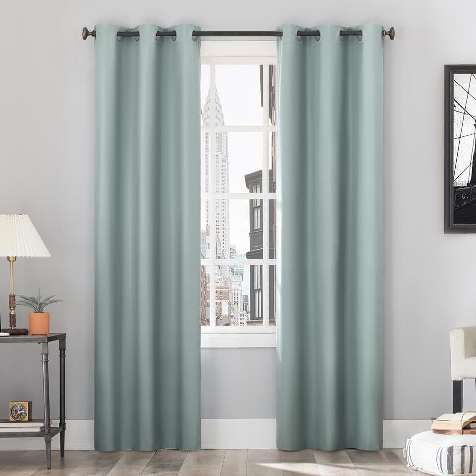 Sun Zero Cyrus Thermal 100% Blackout Grommet Curtain Panel Pair