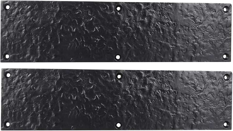 SKANDH Iron Black Powder Coated 11.5" X 3" Inch Push Plate for Door, Pack of 2