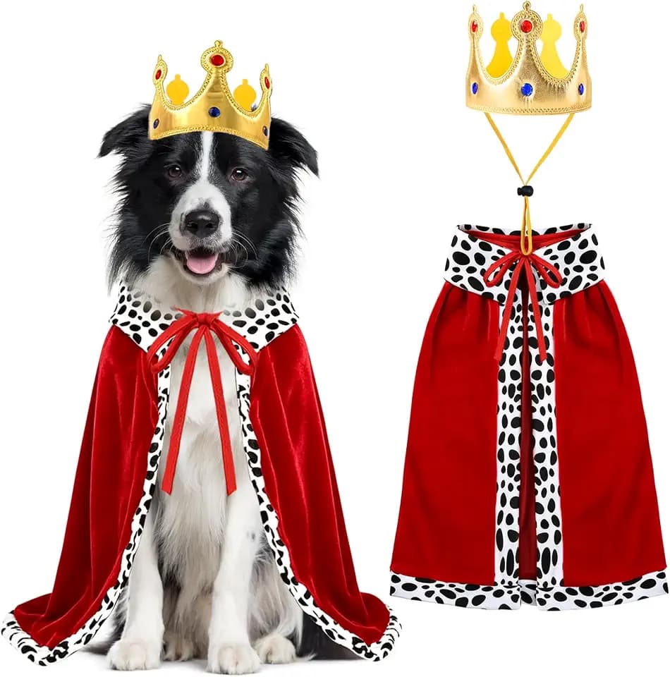 Dog Halloween Costumes Dog King Costume Pet King Cape Crown King Costume for Small Medium Large Dogs (Medium)