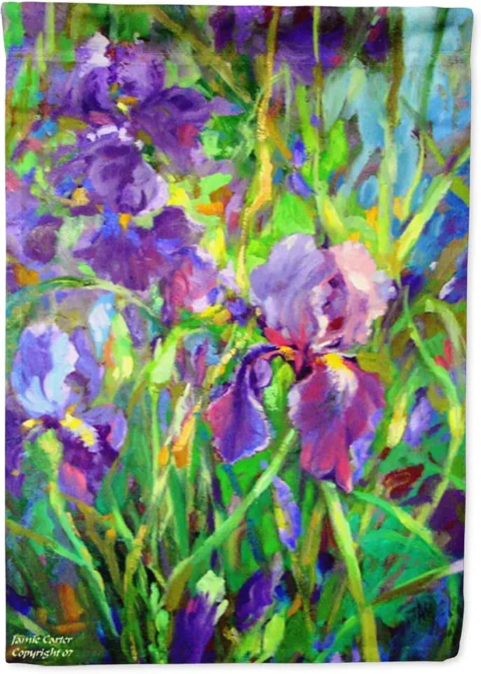 Caroline's Treasures PJC1045CHF Iris by The Well House Flag Large Porch Sleeve Pole Decorative Outside Yard Banner Artwork Wall Hanging, Polyester, House Size, Multicolor