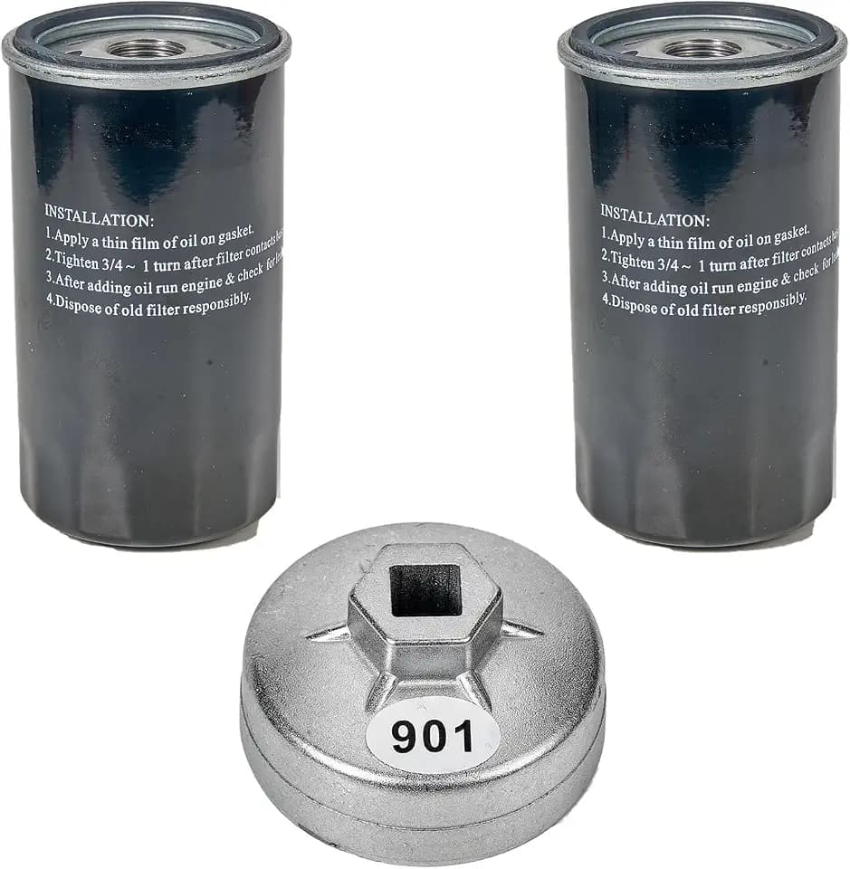 2Pack 122-0836 Oil Filter & 420-0577 122-0836 Oil Filter Wrench Kit Fits for RV QG 5500/7000 Series HGJAA HGJAB HGJAC Spin-on Replaces 01220836 B7238 PH2875 PH10027