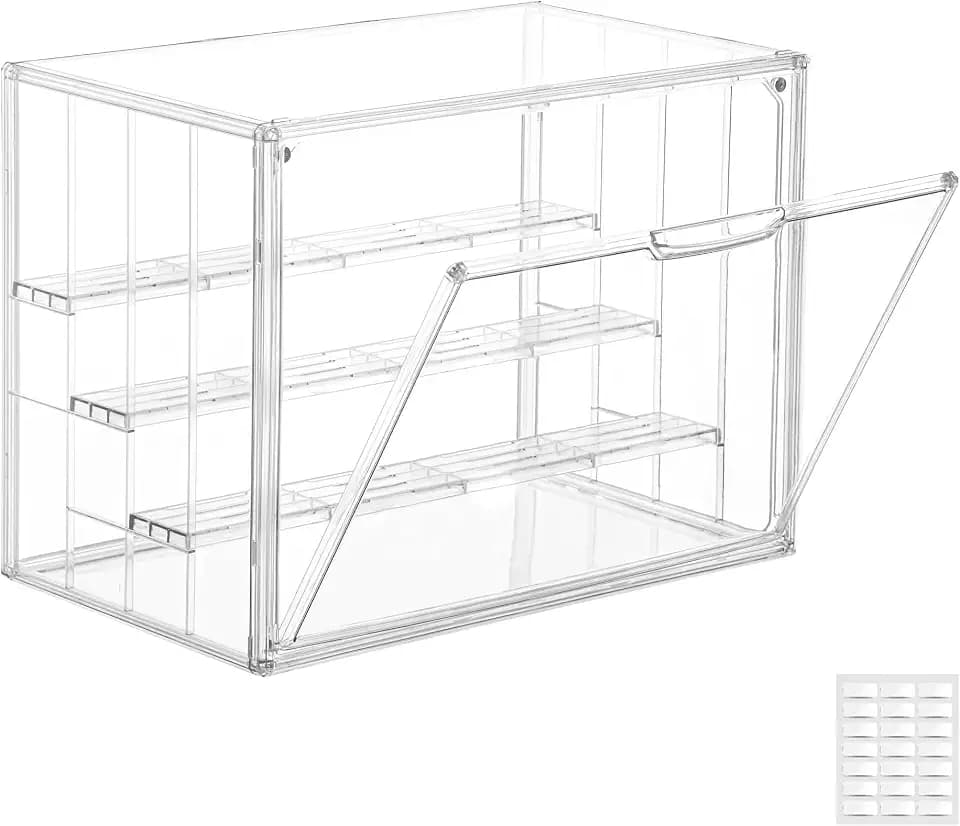 Attelite Acrylic Display Case for Collectibles 4 Tiers Clear Acrylic Box