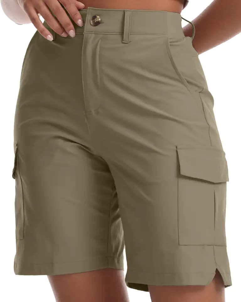 Women's Lightweight Hiking Work Cargo Shorts 8" with 5 Pockets Quick Dry