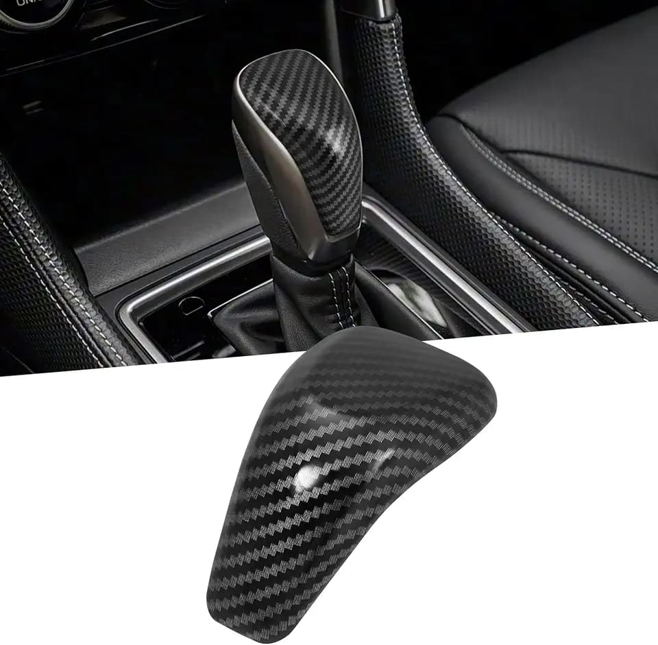 TOMALL Car Gear Shift Knob Cover Compatible with Subaru Forester/XV Crosstrek (2019-2021) Shifter Panel Trim for Impreza (2017-2021) Outback(2020-2021) Gear Lever Cover for Car Shifter (Carbon Fiber)
