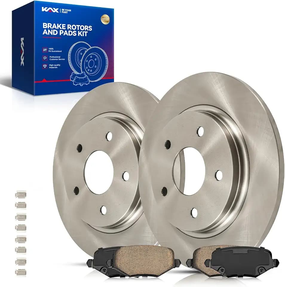 KAX Rear Brake Kit, OE Brake Rotors and Ceramic Brake Pads | Fits Dodge Grand Caravan 2012-2016, Chrysler Town & Country 2012-2016, Dodge Journey 2013, Ram C/V 2012 2014-2015