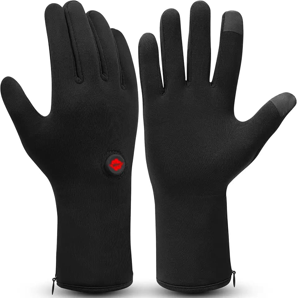 Dr.warm Schnelltrocknend Beheizbare Handschuhe für Herren Damen, Ultradünne Beheizte Handschuhe Liners mit 3 Einstellbare Temperaturstufen für Radfahren Skifahren Laufen, Size L