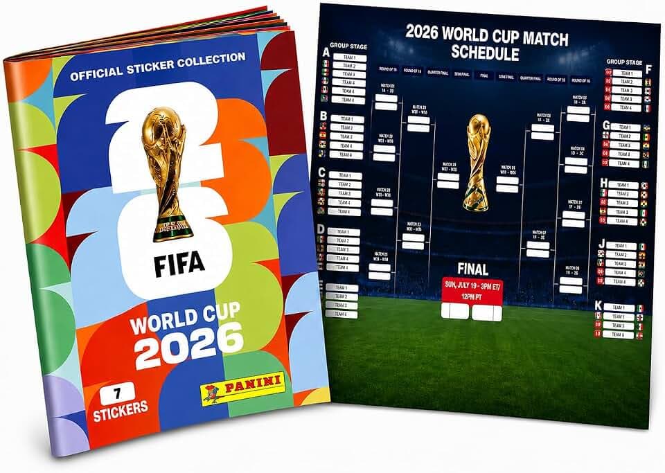 XXL Fan Starterset WM 2026 – Original Panini Sticker + Sticker + Special - zum Sammeln & Tauschen - Weltmeisterschaft (Sammelalbum)
