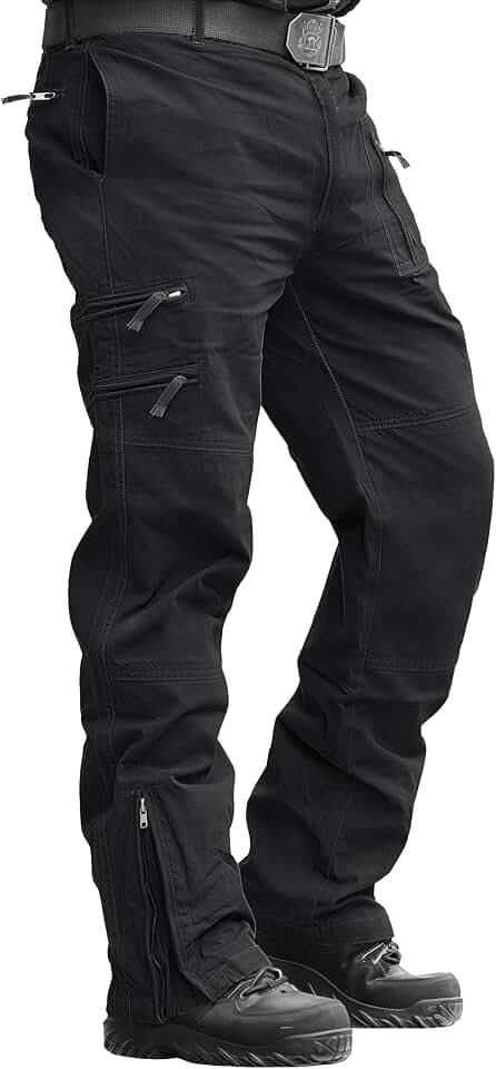 MAGCOMSEN Cargohose Herren Baumwolle Outdoor Hosen für Herren Multi Taschen | 97% Baumwolle 3% Elasthan,Army Taktische Hose,Stretch Komfort Atmungsaktiv,9 Taschen,Reißverschluss Beinabschluss