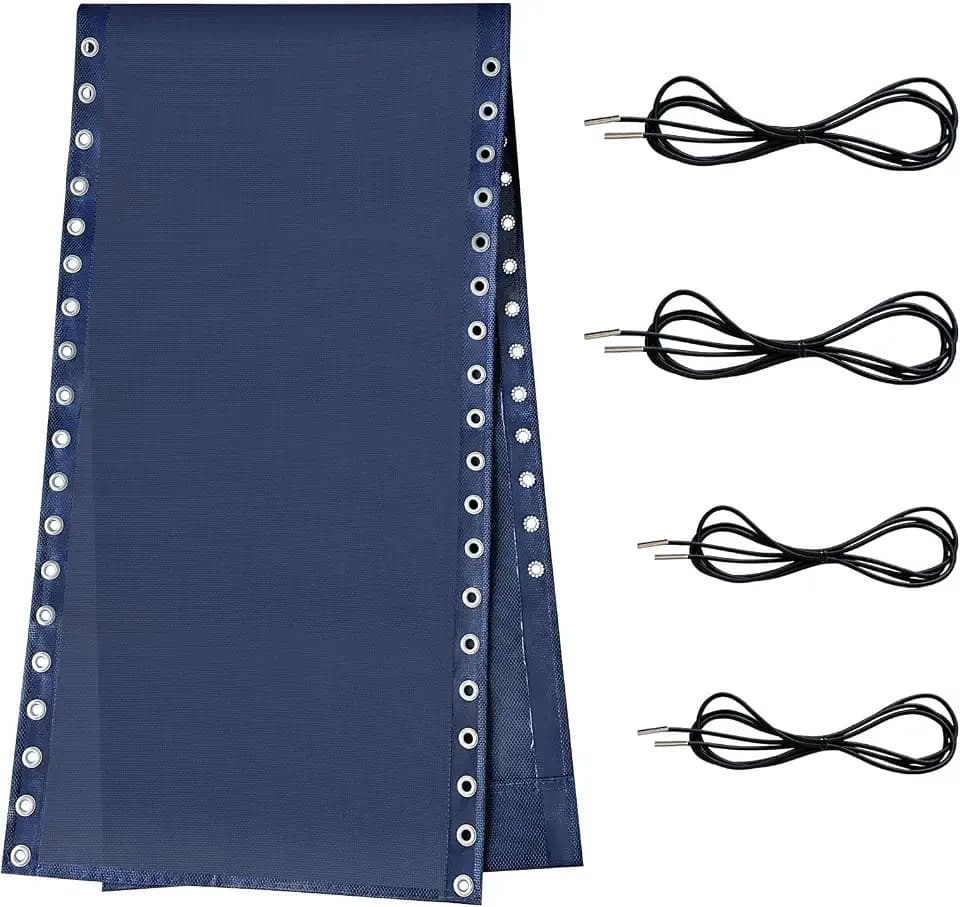 Ostlttyn Zero Gravity Chair Replacement Fabric with Bungee Cord Kit, 17 Inch Wide Repair Cloth with Replacement Cord for Anti Gravity Chairs Outdoor Recliner Patio Lounge Lawn Beach Sling Chair, Blue
