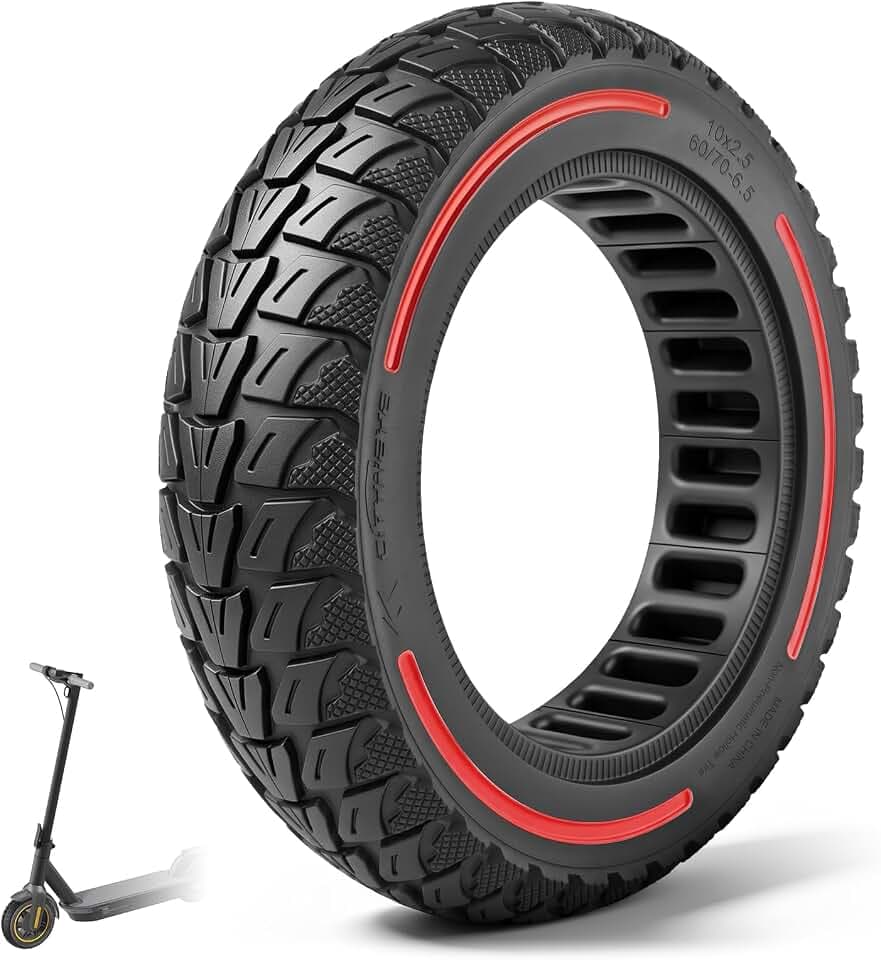 60/70-6,5 Vollgummireifen 10 Zoll Solide Reifen für Xiaomi 5/5 Pro/5 Max,für Ninebot Max G30/Max G30D/Max G30D2 Elektroroller Ersatzreifen Vollreifen Anti-Rutsch Pannensicher