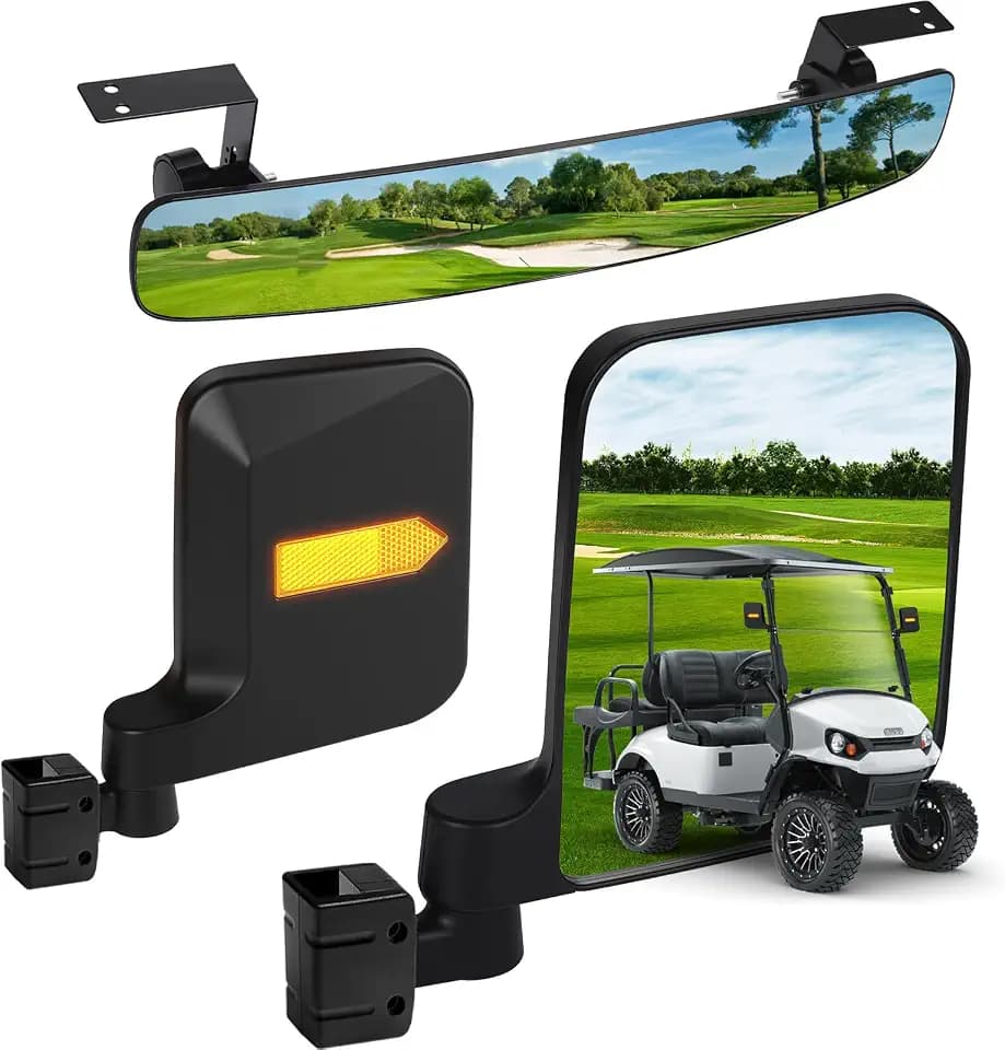 Golf Cart Rearview Mirrors Kit for EZGO Club Car Yamaha