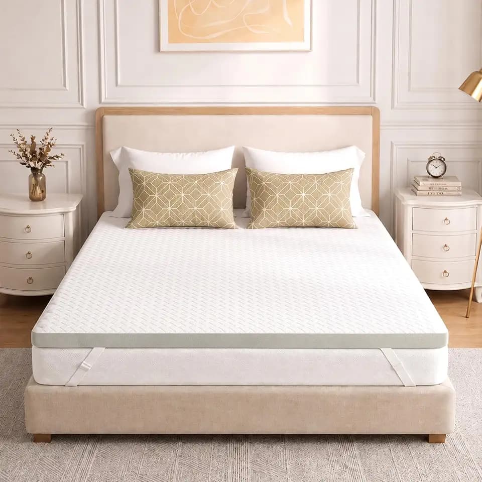 Gel Memory Foam Mattress Topper Twin Size, 3 Inch, Removable Cooling Cover